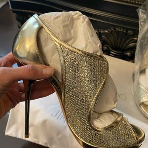 Jimmy Choo Leondra 120 champagne 38.5 excellent condition